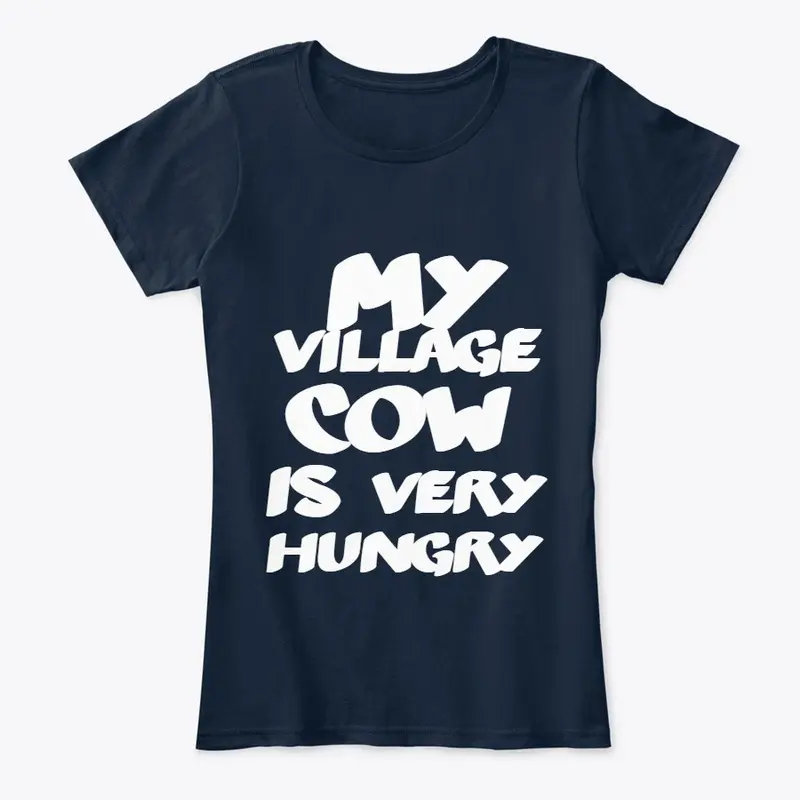 My village cow is very hungry